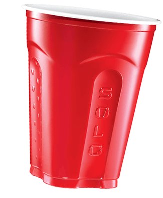floating red cup